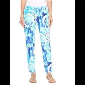 Lilly Pulitzer Lola pants in aquatic garden, size xX small